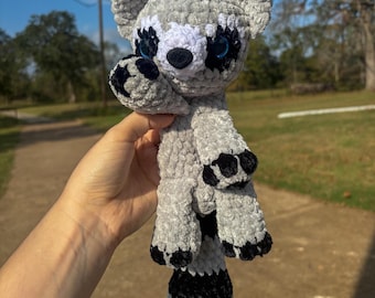 Weighted Raccoon & Fox Plush - Handmade Crochet Amigurumi Snuggler | Cozy Anxiety Relief Gift