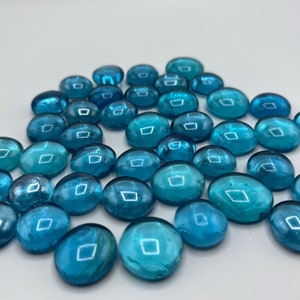 Unique blue glass stones for crafts decor blue colored glass pebbles for DIY projects Glass pebbles blue glass for vase blue glass stones