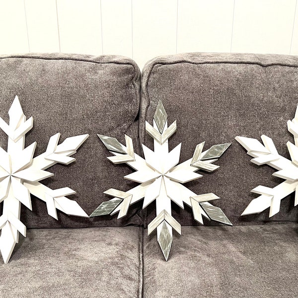 Handcrafted wooden snowflake for Christmas snowflake wooden wall hanging for winter decor snowflake for winter lover Snowflake wall art