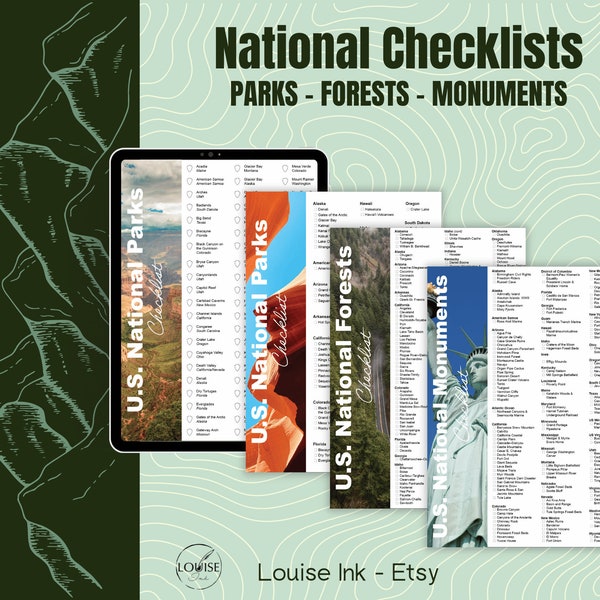National Monuments Checklist - Etsy