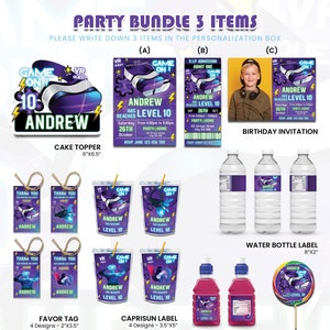 Printable Virtual Reality Party Bundle (3 Items) | VR Birthday Party Pack | Edit Yourself | Digital Files Template VR01