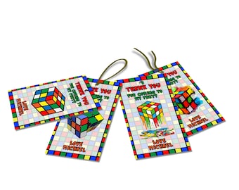 Digital Rubiks Favor Tag | Rubik Cube Thank You Card | Rubiks Birthday Decorations | Rubik Party Favor Tag | Printable Template Corjl RK01