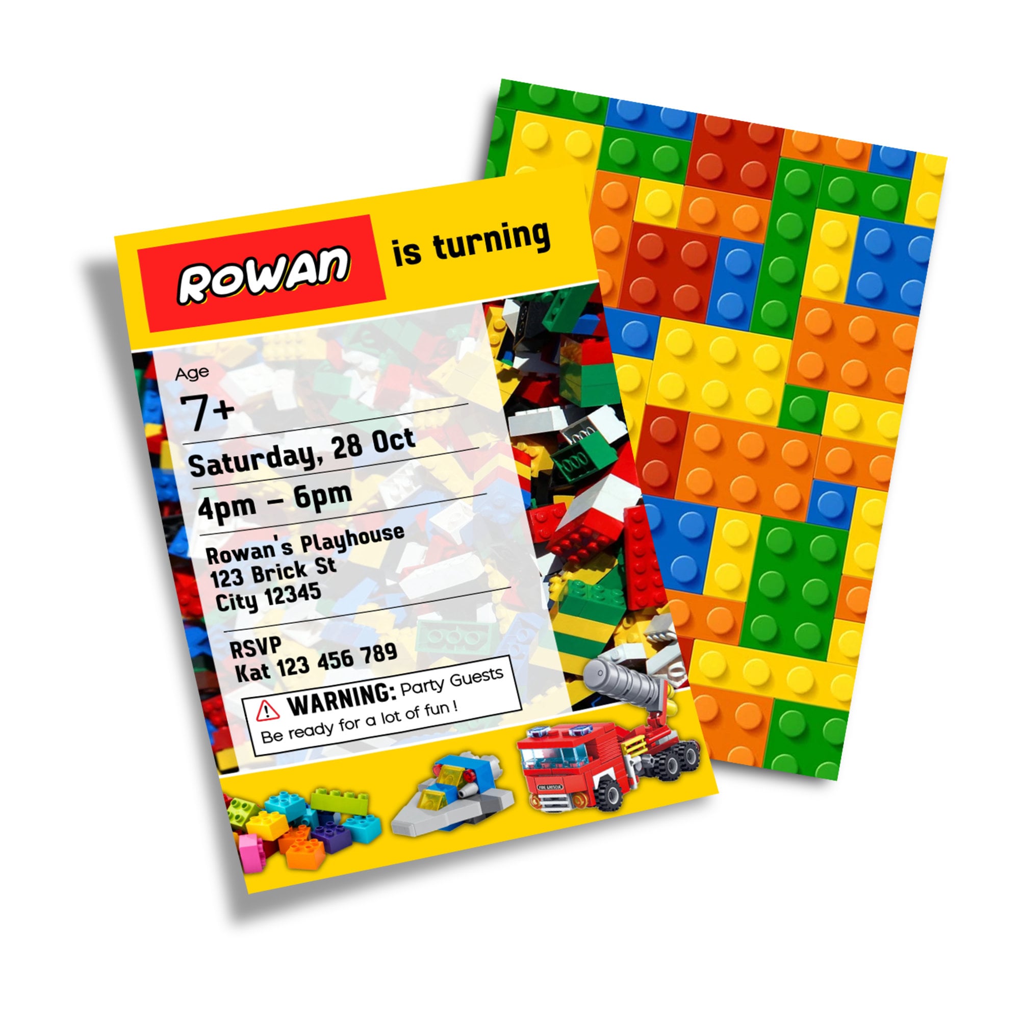 Personalized Building Blocks Tray With Side Compartment and Dry