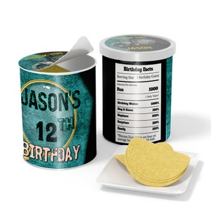Escape Room Chips Kleine Dose Etikett | Puzzle Raum Mini Chips Verpackung | Mystery Room Geburtstagsdekoration | Bearbeitbares Corjl Template ER01