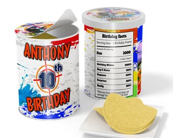 Étiquette Paintball pour boîte d'anniversaire | Cadeau modifiable (modèle Corjl) PB01