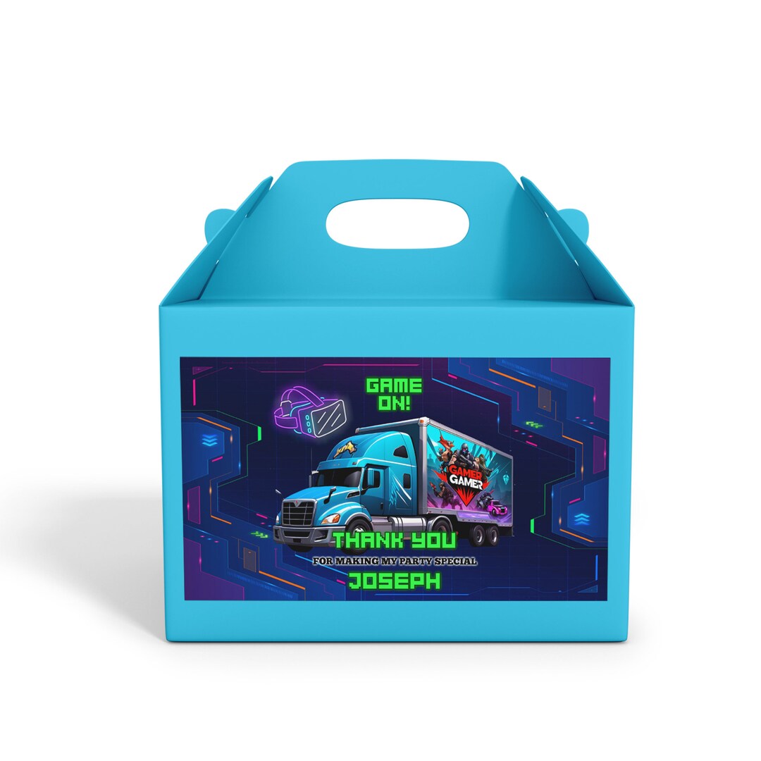 Printable Game Truck Gable Box Label Editable VR Games Truck Theme ...