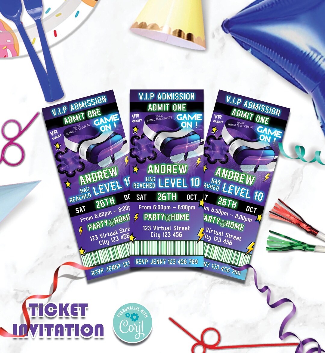 Virtual Reality Birthday Invitation VR Birthday Party Game Etsy