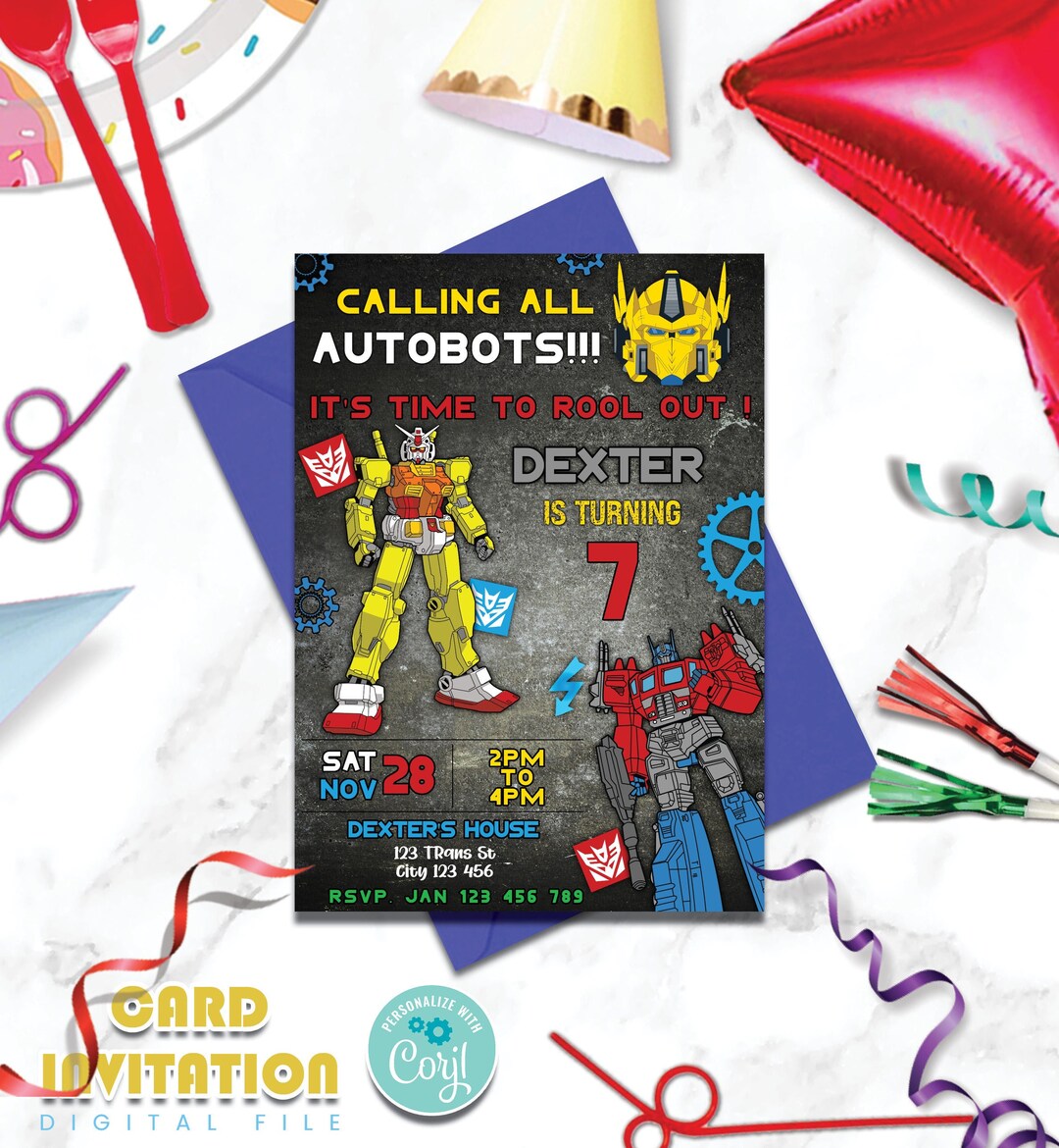 Printable Robot Rescue Birthday Invitation Rescue Bots - Etsy