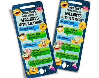 Printable Emoji Birthday Ticket Invitation | Corjl Template