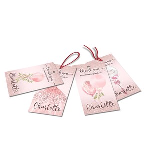 Rosegold Gastgeschenk Anhänger, Glitter Rosegold Dankeschön Anhänger, Überraschung süßer Geschenkanhänger, Kinder Geburtstag Gastgeschenke, Digitale Vorlage RG01
