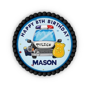 Personalized Police Car Cake Image Topper, Cop Cake Decorations, Police Edible Image, Edible Icing Image, Digital Corjl Template PL01
