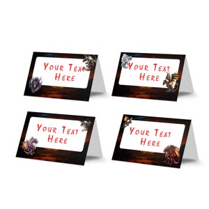Afdrukbaar voedseletiket voor Dungeon Dragon | Kaarten met drakenvoedsel | Label drakenfeestje bedankje | Verjaardagsdecoratie draken | Direct downloaden DG01