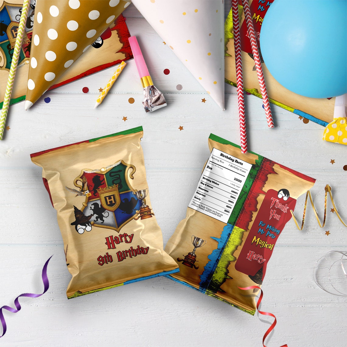 Wizzard Rolock Chip Wizard Birthday Chip Bag Label | Magic School Party (editable Printable ...