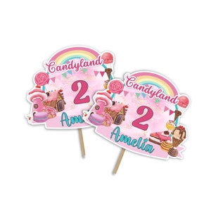 Candyland Cake Topper | Candy land Cake Decoration | Candyland Cutout | Sweet Party Decorations | Printable Template Corjl CL01