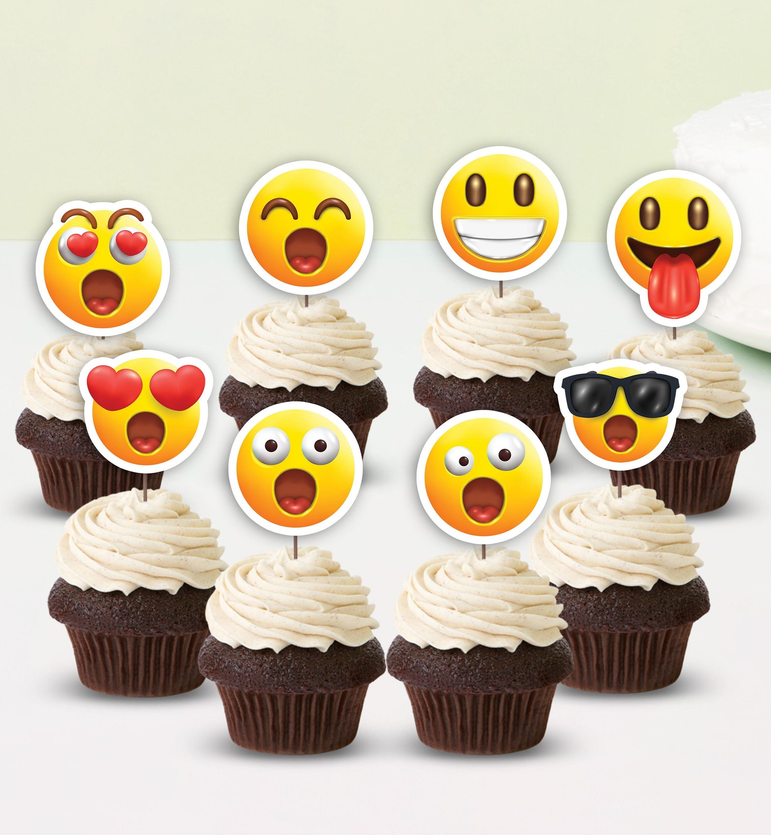 Printable Emoji Cupcake Toppers Emoticon Cupcake Topper - Etsy