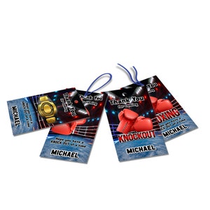 Etiqueta de regalo de boxeo imprimible / Etiqueta de agradecimiento de boxeo / Recuerdos de fiesta de Fight Night / Plantilla Corjl imprimible editable BO01