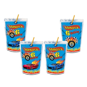 DIY Race Car Caprisun Label | Racing Car Party Decorations | Slot Racing Car Juice pouch Label | Party Favor Labels | Digital Template RC01