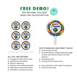 Rubix Label Printable Rubik Lollipop Label Rubiks Cube Themed Goody Bag Rubix ...