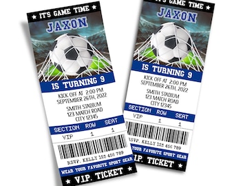 Soccer Invitation Ticket Digital Download Printable Access Pass SC01