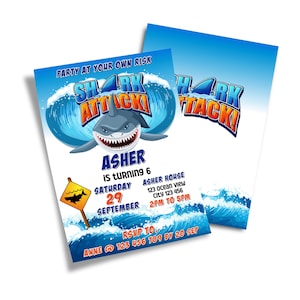 Faire-part d'anniversaire bricolage requin | sous l'invitation de fête d'anniversaire de Zazzle.be Liste d'envies Vous avez des idées ? Requins cartonnés | faire-part modifiable | Gabarit numérique Corjl SH01