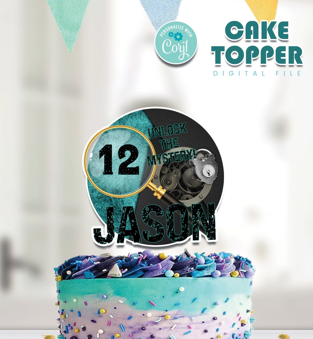 Printable Escape Room Cake Topper Mystery Room Centerpieces - Etsy