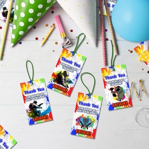 Paintball Party Favor Tags | Editable Thank You Template (Digital) PB01