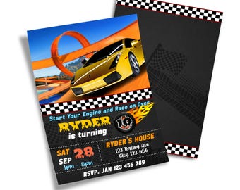 Racing Car Birthday Invitation | Editable Corjl Template (Digital) RC01