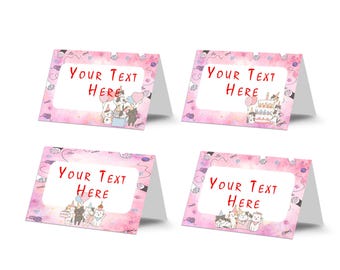 Cool Cat Food Tent Cards, Kitten Buffet Labels, Printable Template C01