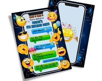 Emoji Birthday Party Invitation | Corjl Printable Template