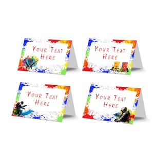 Etiquetas imprimibles para comida de paintball / Tarjetas de comida de guerra de armas / Etiquetas de recuerdo para fiesta con temática militar / Decoraciones para fiesta de paintball / Descarga instantánea PB01