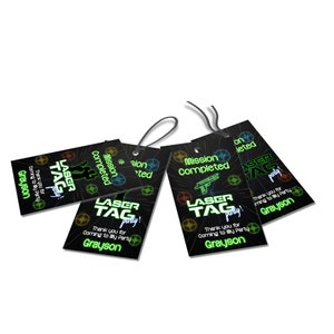 Printable Laser Tag Favor Tag | Laser Tar Favor Bags | Laser War Thank You Tags | Printable Corjl Template LT01