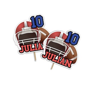 Printable Football Cake Topper | American Football Cake Topper| Birthday Decorations | Printable Template Corjl FB01