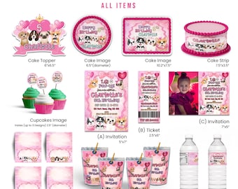 Puppy Party Bundle, Dog Birthday Decor, Digital Download DO1