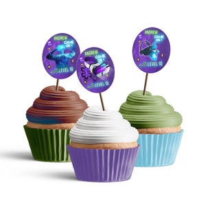 Printable Virtual Reality Cupcakes Topper | VR Games Party Cupcakes Topper | VR Themed Party Decorations | Editable Corjl Template VR01