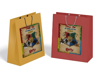 Wizard Gift Bag Label Digital Download Magic School Favor Sticker Printable WZ01