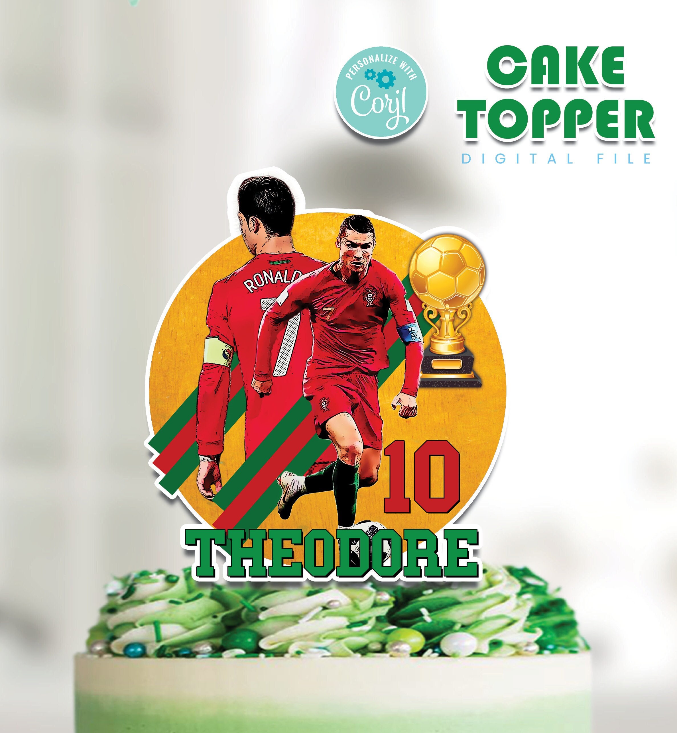 RONALDO PORTUGAL Cake Topper CR7 Cake Topper Portugal Cake - Etsy