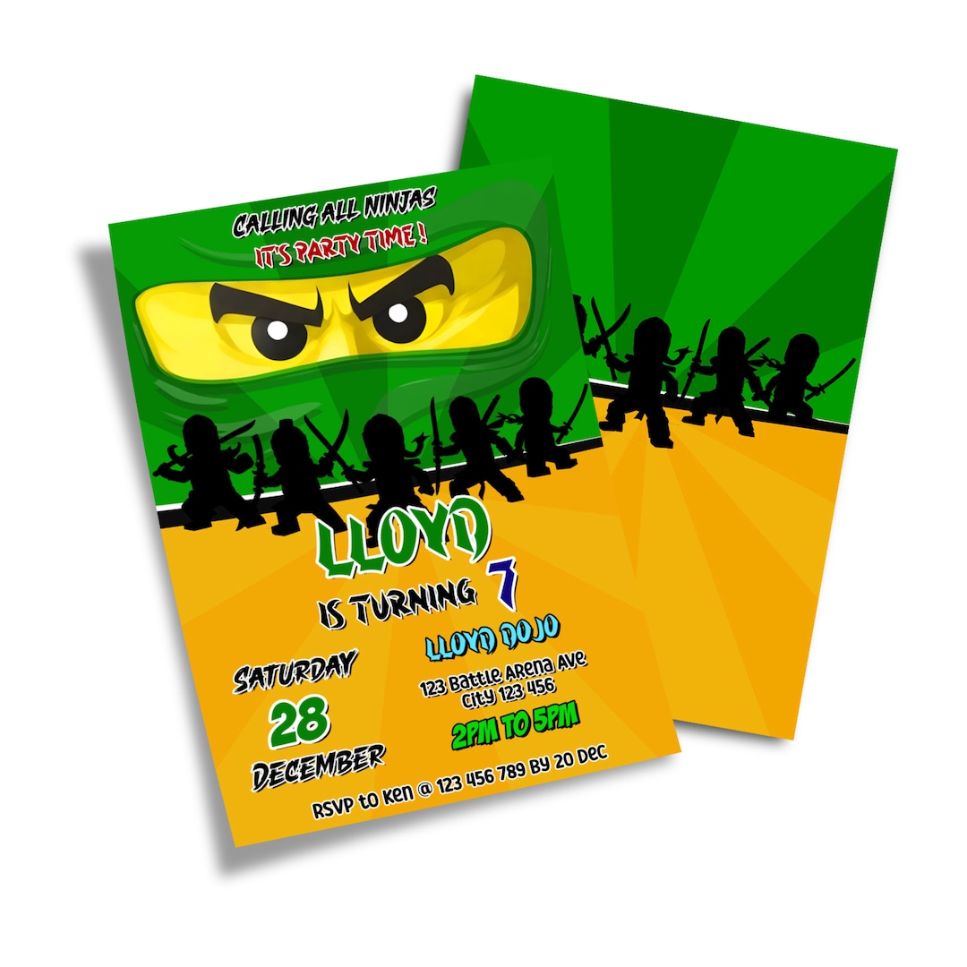 Printable Ninjago Invitation Ninja Figure Party Invitations Ninja Go ...