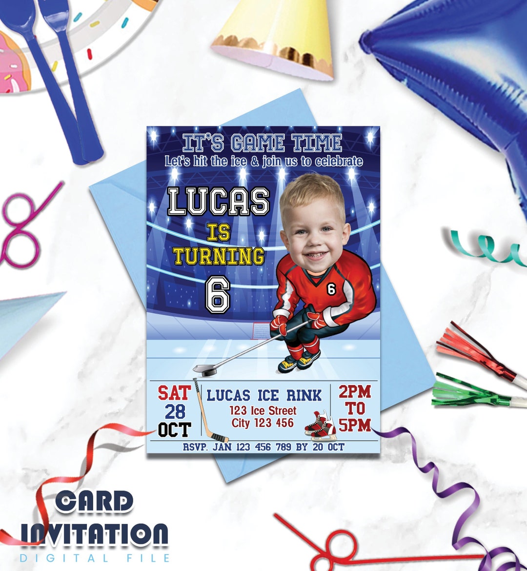 Custom Printable Hockey Birthday Invitation With Your Photo - Etsy