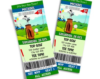 Golf Invitation Ticket Digital Download Printable Access Pass GF01