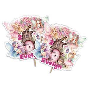 Adorno mágico para pastel de hadas, descarga digital, imprimible, decoración encantada para hacer tú mismo FA01