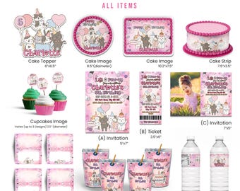 Cool Cat Party Bundle, Kitten Birthday Decor, Digital Download C01