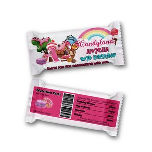 Printable Custom Candyland Rice Krispies Label | Candy Land Candy Bar Wrapper | Sweet Party Birthday Decorations | Corjl Template CL01