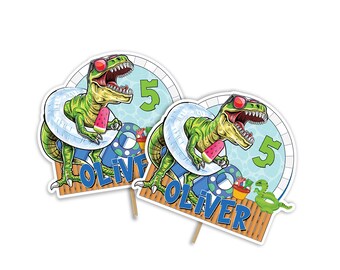 Dinosaur Cake Topper Digital Download Printable Cutout Template Roaring Birthday Sign DS01
