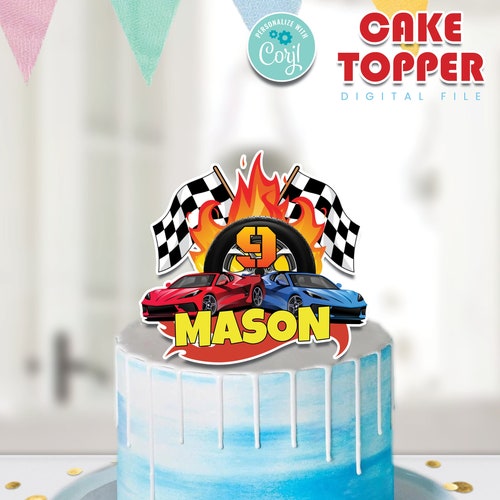 Printable Race Car Cake Topper Racing Car Centerpieces - Etsy