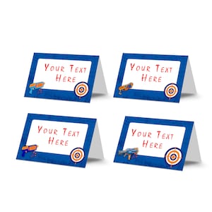 Etiqueta de comida imprimible para pistola de dardos / Tarjetas de comida para la Guerra de Agua / Etiqueta de recuerdo para fiesta de la Guerra de Dardos / Decoraciones para la Guerra de Dardos / Descarga instantánea DG01