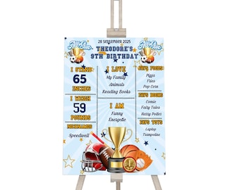All Star Sports Milestone Poster, Stats Board, Digital Download MVP01