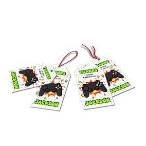 Gamer Anhänger zum Ausdrucken | Controller-Spiel Thank you tags | Gamer Geburtstag Dekorationen | Druckbare Corjl Template G01