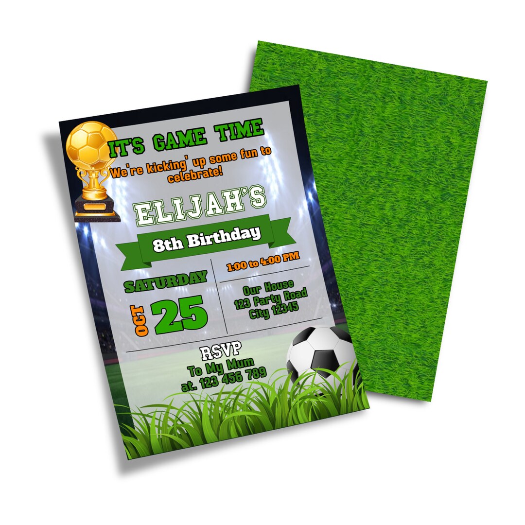 Printable Soccer Birthday Invitation Soccer Field Birthday Invitation ...