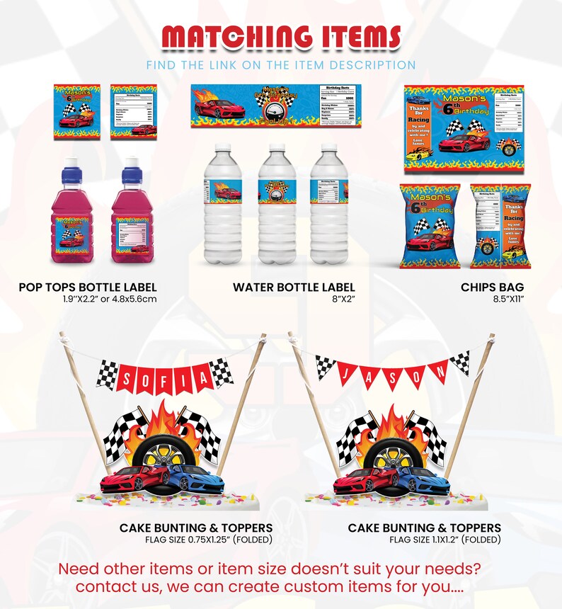 Printable Race Car Cake Topper Racing Car Centerpieces Etsy