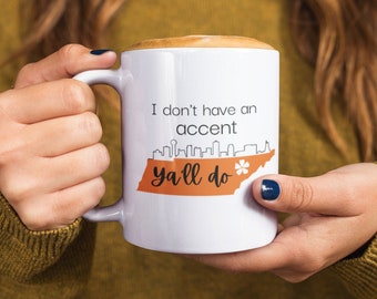 Tazza da caffè da donna del Tennessee, tazza con lo skyline di Knoxville, tazza da 15 once del Tennessee per i tifosi del Vol, regalo per i tifosi del Tennessee, tazza da football UT per lei